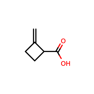 Chemical structure of 2-methylenecyclobutanecarboxylic acid , CAS 57822-22-7, AChemBlock X183704