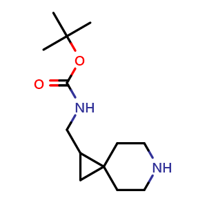 Chemical structure of tert-butyl N-(6-azaspiro[2.5]octan-2-ylmethyl)carbamate , CAS 1330763-97-7, AChemBlock X183732