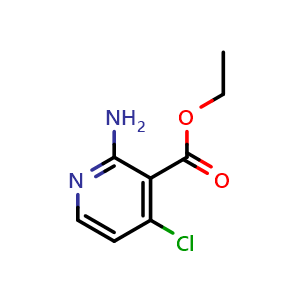Chemical structure of ethyl 2-amino-4-chloro-pyridine-3-carboxylate , CAS 1554141-51-3, AChemBlock X183737