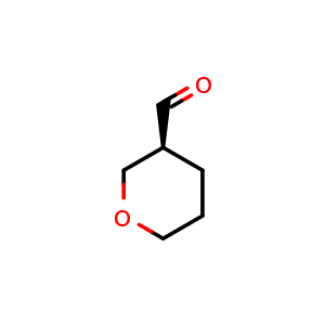 Chemical structure of (3S)-tetrahydropyran-3-carbaldehyde , CAS 141822-85-7, AChemBlock X183748