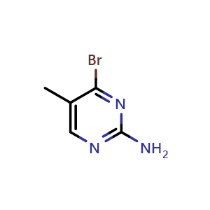 Chemical structure of 4-bromo-5-methyl-pyrimidin-2-amine , CAS 1245643-74-6, AChemBlock X183754