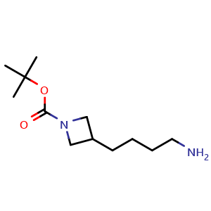 Chemical structure of tert-butyl 3-(4-aminobutyl)azetidine-1-carboxylate , CAS 1205750-98-6, AChemBlock X183776