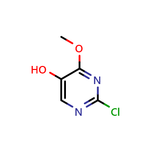 Chemical structure of 2-chloro-4-methoxy-pyrimidin-5-ol , CAS 2250240-81-2, AChemBlock X183777