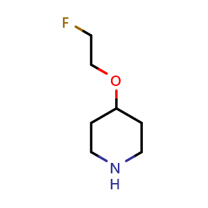 Chemical structure of 4-(2-fluoroethoxy)piperidine , CAS 1220179-26-9, AChemBlock X183782