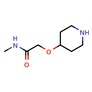 Chemical structure of N-methyl-2-(4-piperidyloxy)acetamide , CAS 912761-44-5, AChemBlock X183784