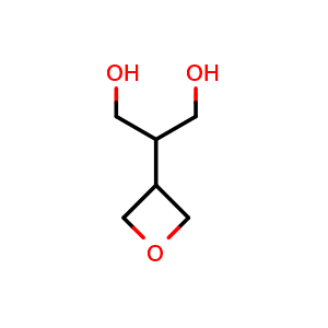 Chemical structure of 2-(oxetan-3-yl)propane-1,3-diol , CAS 2169079-43-8, AChemBlock X183798