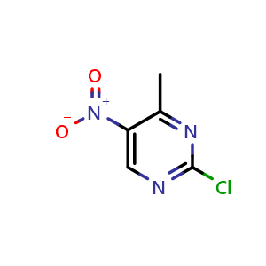 Chemical structure of 2-chloro-4-methyl-5-nitro-pyrimidine , CAS 97821-70-0, AChemBlock X183801
