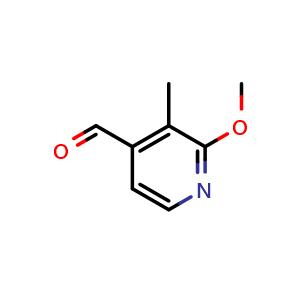 Chemical structure of 2-methoxy-3-methyl-pyridine-4-carbaldehyde , CAS 1227603-19-1, AChemBlock X183810
