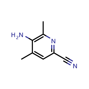 Chemical structure of 5-amino-4,6-dimethyl-pyridine-2-carbonitrile , CAS 1429510-82-6, AChemBlock X183813