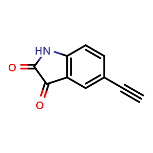 Chemical structure of 5-ethynylindoline-2,3-dione , CAS 1344898-23-2, AChemBlock X183827