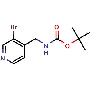 Chemical structure of tert-butyl N-[(3-bromo-4-pyridyl)methyl]carbamate , CAS 1060813-11-7, AChemBlock X183829