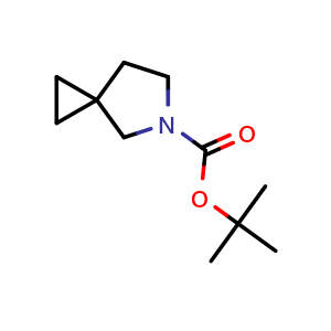 Chemical structure of tert-butyl 5-azaspiro[2.4]heptane-5-carboxylate , CAS 1026796-26-8, AChemBlock X183843