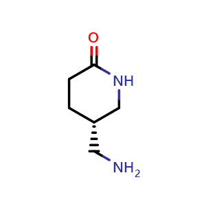 Chemical structure of (5S)-5-(aminomethyl)piperidin-2-one , CAS 2201512-47-0, AChemBlock X183870