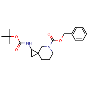 Chemical structure of benzyl 2-(tert-butoxycarbonylamino)-5-azaspiro[2.5]octane-5-carboxylate , CAS 2251054-14-3, AChemBlock X183892