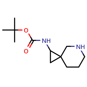 Chemical structure of tert-butyl N-(5-azaspiro[2.5]octan-2-yl)carbamate , CAS 1428547-17-4, AChemBlock X183894