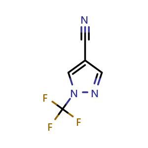 Chemical structure of 1-(trifluoromethyl)pyrazole-4-carbonitrile , CAS 1706464-06-3, AChemBlock X183912