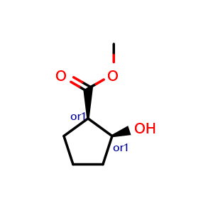 Chemical structure of methyl cis-2-hydroxycyclopentanecarboxylate , CAS 933-92-6, AChemBlock X183928