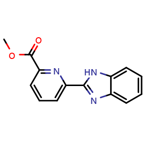 Chemical structure of methyl 6-(1H-benzimidazol-2-yl)pyridine-2-carboxylate , CAS 1303614-25-6, AChemBlock X183943