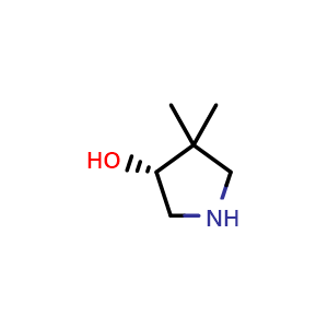 Chemical structure of (3R)-4,4-dimethylpyrrolidin-3-ol , CAS 1152367-83-3, AChemBlock X183955
