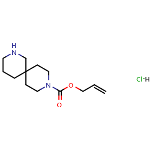 Chemical structure of allyl 2,9-diazaspiro[5.5]undecane-9-carboxylate;hydrochloride , CAS 2007909-58-0, AChemBlock X183958