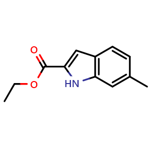 Chemical structure of 6-methyl-1H-indole-2-carboxylic acid ethyl ester , CAS 16732-81-3, AChemBlock X183961