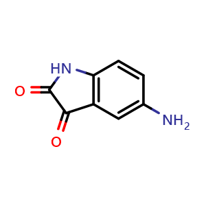 Chemical structure of 5-aminoindoline-2,3-dione , CAS 42816-53-5, AChemBlock X183966