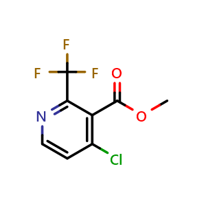 Chemical structure of methyl 4-chloro-2-(trifluoromethyl)pyridine-3-carboxylate , CAS 1018678-40-4, AChemBlock X183980