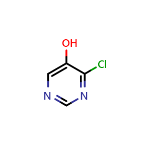 Chemical structure of 4-chloropyrimidin-5-ol , CAS 1261536-41-7, AChemBlock X183982