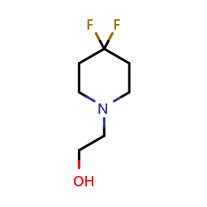 Chemical structure of 2-(4,4-difluoro-1-piperidyl)ethanol , CAS 276862-11-4, AChemBlock X183990