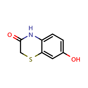 Chemical structure of 7-hydroxy-4H-1,4-benzothiazin-3-one , CAS 91375-75-6, AChemBlock X184003