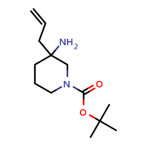 Chemical structure of tert-butyl 3-allyl-3-amino-piperidine-1-carboxylate , CAS 1440960-96-2, AChemBlock X184010
