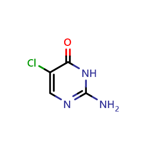 Chemical structure of 2-amino-5-chloro-1H-pyrimidin-6-one , CAS 89033-81-8, AChemBlock X184018