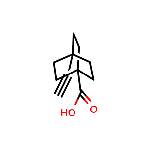 Chemical structure of 4-Ethynylbicyclo[2.2.2]octane-1-carboxylic acid , CAS 94994-34-0, AChemBlock X184024