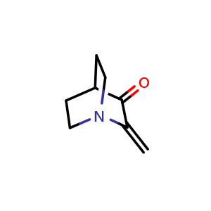 Chemical structure of 2-methylenequinuclidin-3-one , CAS 5291-26-9, AChemBlock X184046