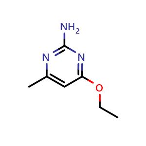 Chemical structure of 4-ethoxy-6-methyl-pyrimidin-2-amine , CAS 7749-48-6, AChemBlock X184060