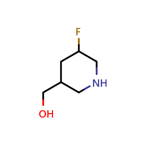 Chemical structure of (5-fluoro-3-piperidyl)methanol , CAS 1241725-66-5, AChemBlock X184077