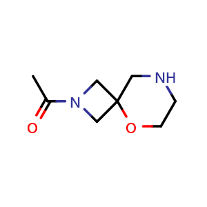 Chemical structure of 1-(5-oxa-2,8-diazaspiro[3.5]nonan-2-yl)ethanone , CAS 2888530-48-9, AChemBlock X184082
