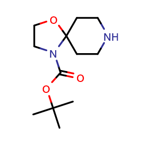 Chemical structure of tert-butyl 1-oxa-4,8-diazaspiro[4.5]decane-4-carboxylate , CAS 2920407-62-9, AChemBlock X184083