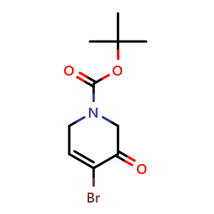 Chemical structure of tert-butyl 4-bromo-3-oxo-2,6-dihydropyridine-1-carboxylate , CAS 156496-92-3, AChemBlock X184087