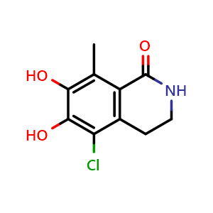 Chemical structure of 5-chloro-6,7-dihydroxy-8-methyl-3,4-dihydro-2H-isoquinolin-1-one , CAS 2472889-74-8, AChemBlock X184089