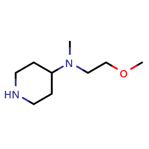 Chemical structure of N-(2-methoxyethyl)-N-methyl-piperidin-4-amine , CAS 885675-71-8, AChemBlock X184102