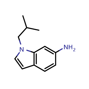 Chemical structure of 1-isobutylindol-6-amine , CAS 1095628-18-4, AChemBlock X184109