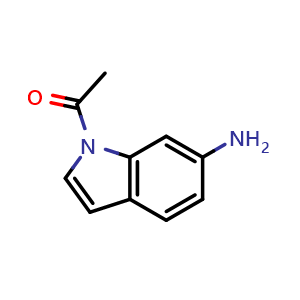 Chemical structure of 1-(6-aminoindol-1-yl)ethanone , CAS 873055-02-8, AChemBlock X184110