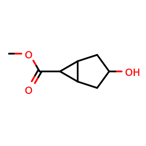 Chemical structure of methyl 3-hydroxybicyclo[3.1.0]hexane-6-carboxylate , CAS 26772-06-5, AChemBlock X184135