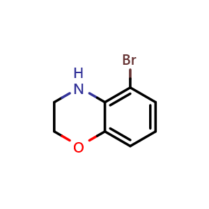 Chemical structure of 5-bromo-3,4-dihydro-2H-1,4-benzoxazine , CAS 1402672-77-8, AChemBlock X184145