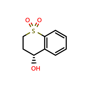 Chemical structure of (4R)-1,1-dioxo-3,4-dihydro-2H-thiochromen-4-ol , CAS 1308650-41-0, AChemBlock X184148