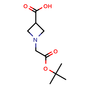 Chemical structure of 1-(2-tert-butoxy-2-oxo-ethyl)azetidine-3-carboxylic acid , CAS 2200314-40-3, AChemBlock X184149