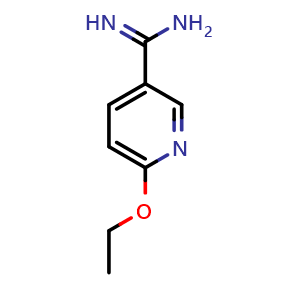Chemical structure of 6-ethoxypyridine-3-carboxamidine , CAS 1016716-77-0, AChemBlock X184159