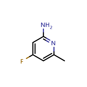Chemical structure of 4-fluoro-6-methyl-pyridin-2-amine , CAS 1227595-84-7, AChemBlock X184166