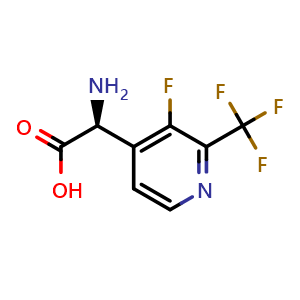 Chemical structure of (2S)-2-amino-2-[3-fluoro-2-(trifluoromethyl)-4-pyridyl]acetic acid , CAS 1269936-83-5, AChemBlock X184168